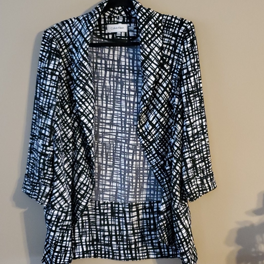 Calvin Klein Longline Open Blazer Jacket Size 10